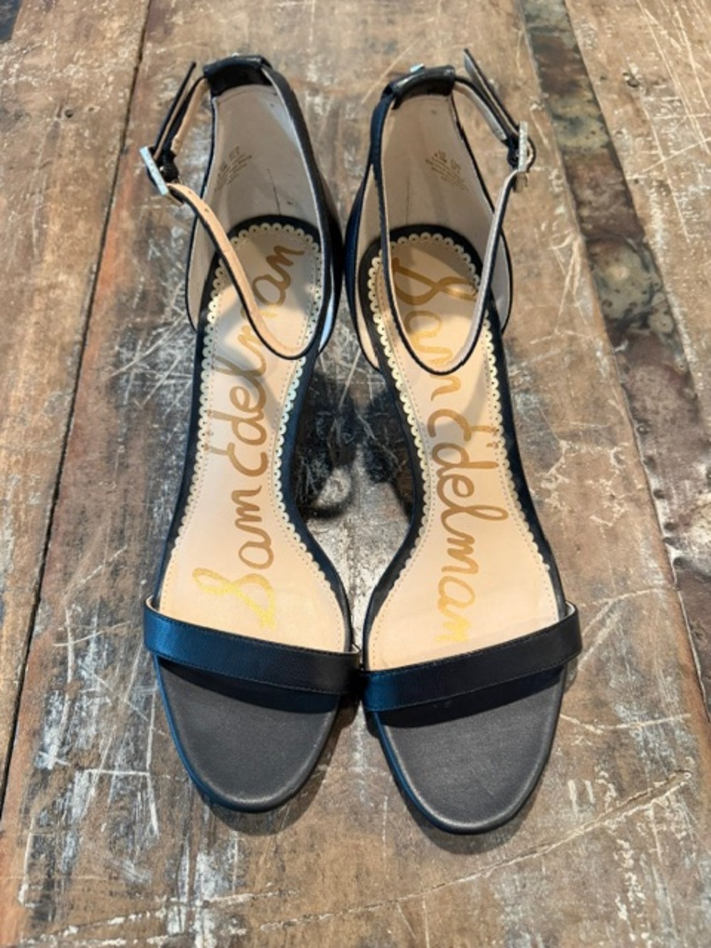 Sam Edelman Black Ankle Strap Heeled Sandals